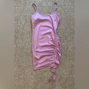 Purple Runched Sleeveless Dress